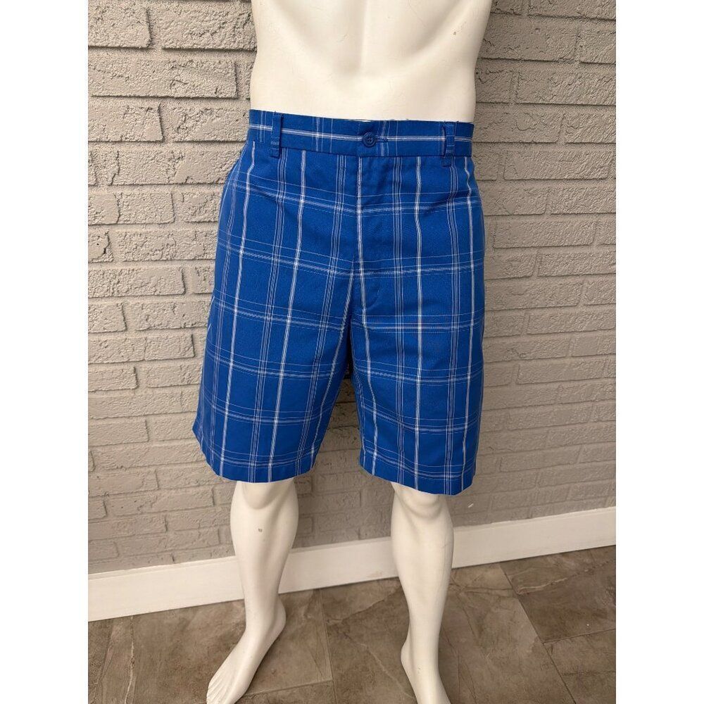 PGA Tour Clubhouse Golf Shorts Plaid Olympian Blue Men’s Shorts Size 38